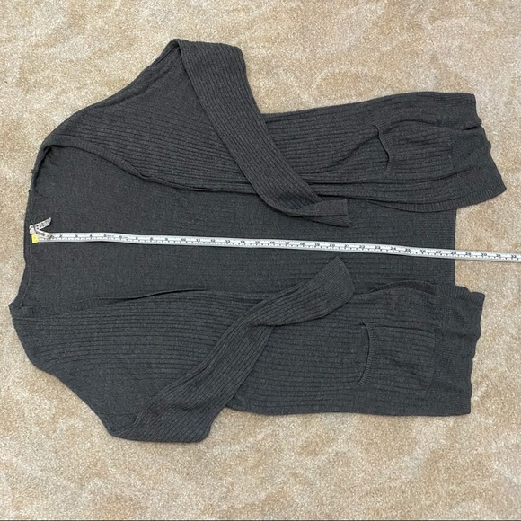 Mudd Open Face Gray Ribbed Cardigan M - Picture 6 of 7